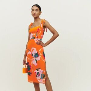 Reformation Besse Dress - Orange Electra Size 8, Great Condition
